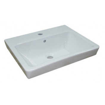 Vanity washbasin/wall mounted Roca Caserta, 80x45cm, z overflow, battery hole, white