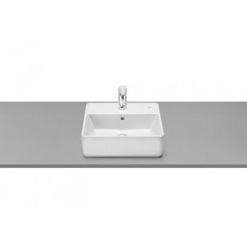 Countertop washbasin Roca Gap, rectangular, 39x37cm, z overflow, white