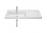 Washbasin wall mounted Roca Gap Square, 100x46cm, z overflow, battery hole, white