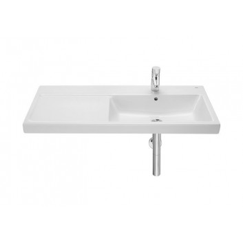 Washbasin wall mounted Roca Gap, 100x46cm, left version, z overflow, battery hole, white