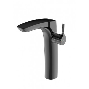 Washbasin faucet Roca Insignia Cold Start, standing, height 170mm, korek click-clack, black shine