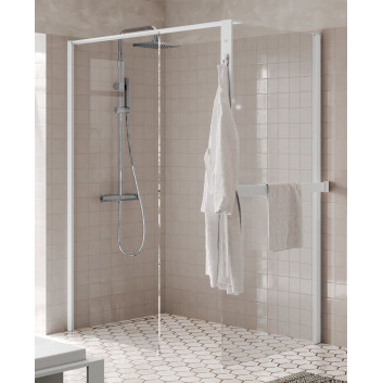 Shower enclosure Walk-In Novellini Kaudra HF, 154cm, witk shelf, profil black mat