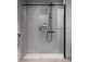 Shower cabin Walk-In Novellini Kaudra H+H Frame, 180x100cm, left version, witk shelf, profil black mat