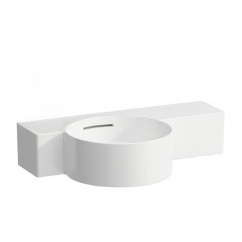 Washbasin wall mounted Laufen Val, SaphirKeramik, 55x31,5cm, shelf on the right, without tap hole, white