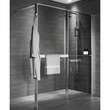 Shower enclosure Walk-In for recess installation Novellini Kaudra HN Frame, 180x200cm, right version, white profile mat