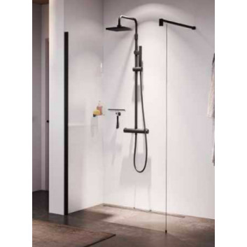 Shower enclosure Walk-In Novellini Kaudra HWS, 140x200cm, right version, witk shelf, white profile mat