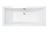Bathtub rectangular Besco Quadro Slim, 165x75cm, acrylic, white