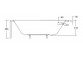 Bathtub rectangular Besco Quadro Slim, 155x70cm, acrylic, white