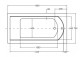 Bathtub rectangular Besco Intrica Slim, 150x75cm, acrylic, white