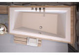 Asymmetric bathtub Besco Intima Slim, 160x90cm, right version, acrylic, white