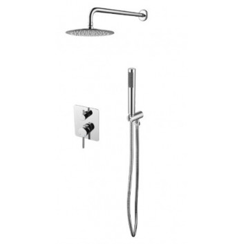 Bath tap Besco Decco, wall mounted, spout 182mm, Shower set, chrome