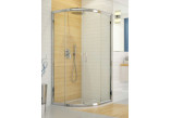 Half-round corner shower Sanplast KP4/TX5b-90-S, 90x90cm, glass transparent, silver profile shiny