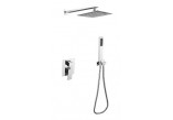 Shower set Besco Varium / Modern I, concealed, 2 wyjścia wody, overhead shower slim, chrome