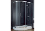 Shower cabin asymmetric Besco Modern 185, 100x80cm, glass transparent, profil chrome