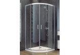 Shower cabin semicircular Besco Modern 185, 80x80cm, glass transparent, profil chrome