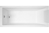 Bathtub acrylic Novellini Calos 2.0, rectangular, 170x75cm, ze steleżem, system przelewowy with mixer, obudowa side panel, white shine