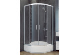 Shower cabin semicircular Besco Modern 165, 80x80cm, glass transparent, profil chrome