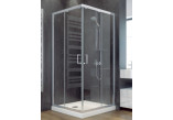 Shower cabin semicircular Besco Modern 185, 80x80cm, glass transparent, profil chrome