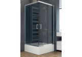 Shower cabin square Besco Modern 165, 90x90cm, glass transparent, profil chrome