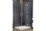 Shower cabin square Besco Viva 195, 90x90cm, corner entry, glass transparent, profil chrome