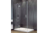 Shower cabin rectangular Besco Viva 195, 120x80cm, left, glass transparent, profil chrome