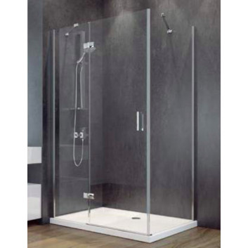 Shower cabin square Besco Viva 195, 80x80cm, right, glass transparent, profil chrome