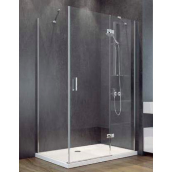 Shower cabin square Besco Viva 195, 80x80cm, right, glass transparent, profil chrome