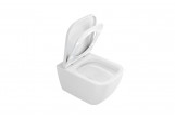 Wall-hung wc Excellent Ness, 50x34,5cm, bez kołnierza, with soft-close WC seat, white shine