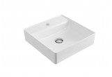 Countertop washbasin Excellent Rima 2.0, 40x40cm, square, without overflow, battery hole, white