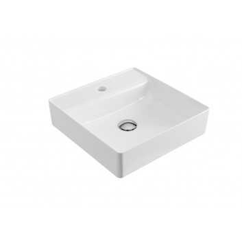 Countertop washbasin Excellent Rima 2.0, 40x40cm, square, without overflow, battery hole, white