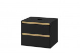 Set cabinet pod umywalkę Excellent Tuto, 60x45,7cm, z umywalką, hanging, black mat/oak