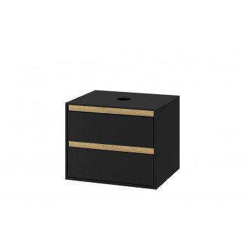 Set cabinet pod umywalkę Excellent Tuto, 60x45,7cm, z umywalką, hanging, black mat/oak