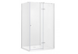 Shower cabin rectangular Besco Viva 195, 120x90cm, right, glass transparent, profil chrome