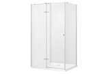 Shower cabin rectangular Besco Viva 195, 120x90cm, right, glass transparent, profil chrome
