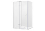 Shower cabin rectangular Besco Pixa, 100x90cm, left, glass transparent, profil chrome