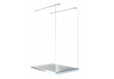 Shower cabin Walk In Besco Aveo Due, 100x195cm, glass transparent, profil chrome