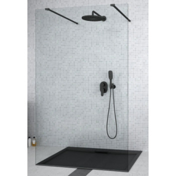 Shower cabin Walk In Besco Aveo Due, 90x195cm, glass transparent, profil chrome