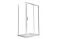 Door shower for recess installation Besco Viva, 100x195cm, left, swinging, glass transparent, profil chrome
