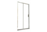 Door shower for recess installation Besco Actis, 100x195cm, sliding, glass transparent, profil chrome