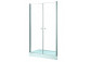 Door shower for recess installation Besco Sinco, 80x195cm, swinging, glass transparent, profil chrome