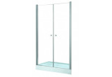 Door shower for recess installation Besco Sinco Duo, 90x195cm, swinging, double, glass transparent, profil chrome