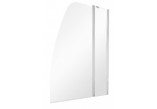 Parawan nawannowy Besco Lumix, 100x145cm, 2-skrzydłowy, glass transparent, profil chrome