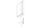Parawan nawannowy Besco Prime 1, 70x140cm, 1-skrzydłowy, glass transparent, profil chrome