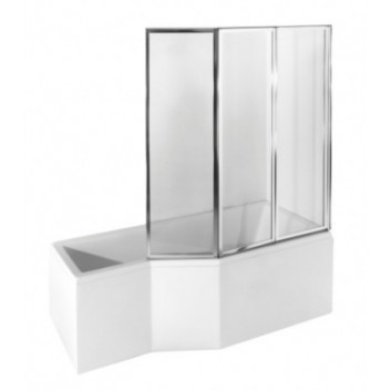 Parawan nawannowy Besco Ambition 3, 123,5x139cm, 3-skrzydłowy, glass transparent, profil chrome