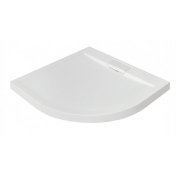 Square shower tray Besco Axim Ultraslim, 80x80cm, acrylic, white