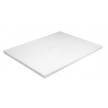 Square shower tray Besco Acro Ultraslim, 90x90cm, konglomeratowy, white