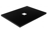 Shower tray rectangular Besco Nox Ultraslim, 100x90cm, white kratka maskująca, konglomeratowy, black