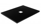 Shower tray rectangular Besco Nox Ultraslim, 140x90cm, white kratka maskująca, konglomeratowy, black