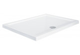 Shower tray rectangular Besco Alpina Slimline, 100x80cm, acrylic, white