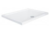 Shower tray rectangular Besco Alpina Slimline, 100x80cm, acrylic, white